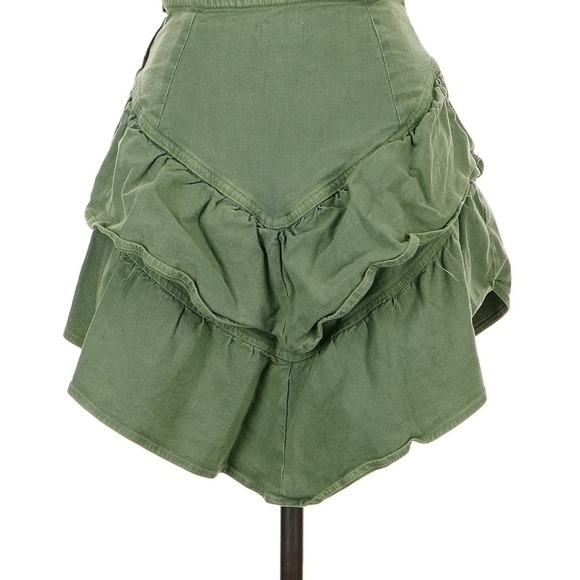 MOTHER The Ruffle Mini Skirt in Loden Frost Green Size 25 GUC - Picture 4 of 5